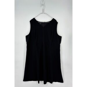 Talbots Dress Plus Size 24W Black Sleeveless Shift New